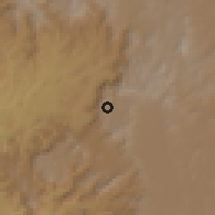 Shaded relief of the 59 km around Nuwayd, drawn from the GMTED2010 grid