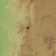 Shaded relief of the 59 km around Qāriyah, drawn from the GMTED2010 grid