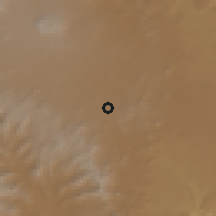 Shaded relief of the 59 km around Qarn al-Asad, drawn from the GMTED2010 grid