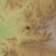 Shaded relief of the 59 km around Qudam, drawn from the GMTED2010 grid