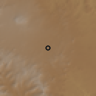 Shaded relief of the 59 km around Radā', drawn from the GMTED2010 grid