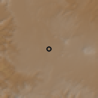 Shaded relief of the 59 km around Raẖamah, drawn from the GMTED2010 grid