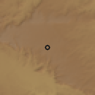 Shaded relief of the 59 km around Rajūzah, drawn from the GMTED2010 grid
