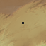 Shaded relief of the 59 km around al-'Ayn, drawn from the GMTED2010 grid