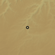 Shaded relief of the 59 km around Sah, drawn from the GMTED2010 grid