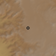 Shaded relief of the 59 km around Şan'ah, drawn from the GMTED2010 grid