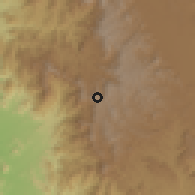 Shaded relief of the 59 km around Sāqayn, drawn from the GMTED2010 grid