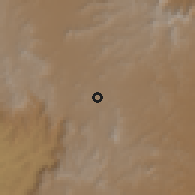 Shaded relief of the 59 km around Sayyān, drawn from the GMTED2010 grid