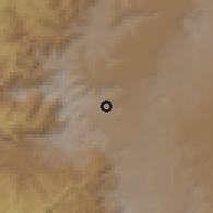 Shaded relief of the 59 km around Ṯilā, drawn from the GMTED2010 grid