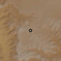 Shaded relief of the 59 km around Yarīm, drawn from the GMTED2010 grid