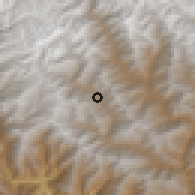 Shaded relief of the 57 km around Ha, drawn from the GMTED2010 grid