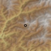 Shaded relief of the 57 km around Khaling, drawn from the GMTED2010 grid