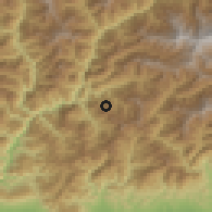 Shaded relief of the 57 km around Kherigonpa, drawn from the GMTED2010 grid