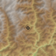 Shaded relief of the 57 km around Lingmithang, drawn from the GMTED2010 grid
