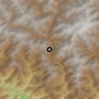 Shaded relief of the 57 km around Tsimalakha, drawn from the GMTED2010 grid