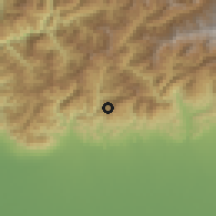 Shaded relief of the 57 km around Deothang, drawn from the GMTED2010 grid