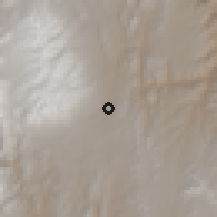 Shaded relief of the 59 km around Cala Cala de Puna, drawn from the GMTED2010 grid