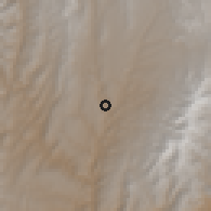 Shaded relief of the 58 km around Calcha "K", drawn from the GMTED2010 grid