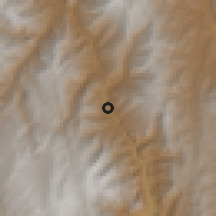 Shaded relief of the 59 km around Capactala, drawn from the GMTED2010 grid