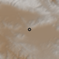 Shaded relief of the 59 km around Carcaje Norte, drawn from the GMTED2010 grid