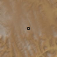 Shaded relief of the 59 km around Carcaje Rosario, drawn from the GMTED2010 grid