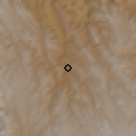 Shaded relief of the 59 km around Chaco, drawn from the GMTED2010 grid