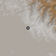 Shaded relief of the 59 km around Chaguaya, drawn from the GMTED2010 grid