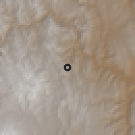 Shaded relief of the 59 km around Chaqui Baños, drawn from the GMTED2010 grid