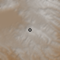 Shaded relief of the 59 km around Alalay, drawn from the GMTED2010 grid