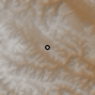 Shaded relief of the 59 km around Charcas, drawn from the GMTED2010 grid