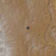 Shaded relief of the 59 km around Alcalá, drawn from the GMTED2010 grid