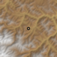 Shaded relief of the 59 km around Chulumani, drawn from the GMTED2010 grid