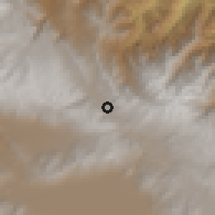 Shaded relief of the 59 km around Colomi, drawn from the GMTED2010 grid