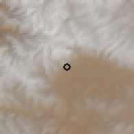 Shaded relief of the 59 km around Combuyo, drawn from the GMTED2010 grid