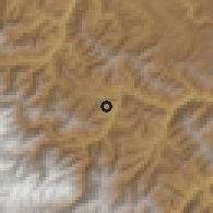 Shaded relief of the 59 km around Coripata, drawn from the GMTED2010 grid
