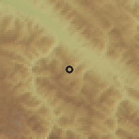 Shaded relief of the 59 km around Covendo, drawn from the GMTED2010 grid