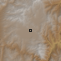 Shaded relief of the 58 km around Culpina, drawn from the GMTED2010 grid