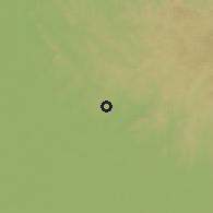 Shaded relief of the 59 km around El Carmen, drawn from the GMTED2010 grid