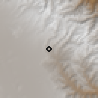 Shaded relief of the 59 km around El Palmar (Calama), drawn from the GMTED2010 grid