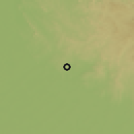 Shaded relief of the 59 km around El Puente, drawn from the GMTED2010 grid