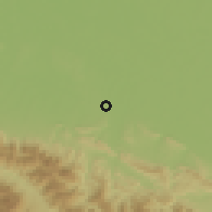 Shaded relief of the 59 km around Entre Ríos, drawn from the GMTED2010 grid