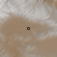 Shaded relief of the 59 km around Esperanza, drawn from the GMTED2010 grid