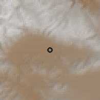 Shaded relief of the 59 km around Falsuri, drawn from the GMTED2010 grid