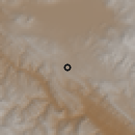 Shaded relief of the 59 km around Anzaldo, drawn from the GMTED2010 grid
