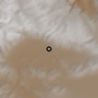 Shaded relief of the 59 km around Gualberto Villarroel, drawn from the GMTED2010 grid