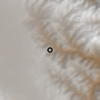 Shaded relief of the 59 km around Huayhuasi, drawn from the GMTED2010 grid