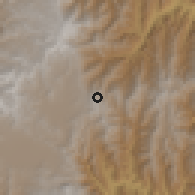 Shaded relief of the 58 km around Inca Pampa, drawn from the GMTED2010 grid
