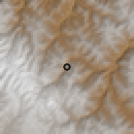 Shaded relief of the 59 km around Inquisivi, drawn from the GMTED2010 grid