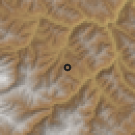 Shaded relief of the 59 km around Irupana, drawn from the GMTED2010 grid