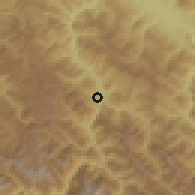 Shaded relief of the 59 km around La Asunta, drawn from the GMTED2010 grid